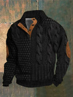 Jersey de hombre de punto con trenzas y cuello alto