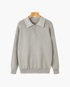 Pull homme à col et fermeture éclair courte