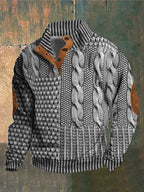 Jersey de hombre de punto con trenzas y cuello alto