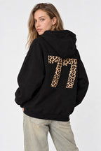 Sweat à capuche oversize femme à imprimé chiffre