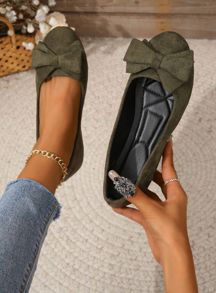 Mocassins femme à nœud et semelle plate