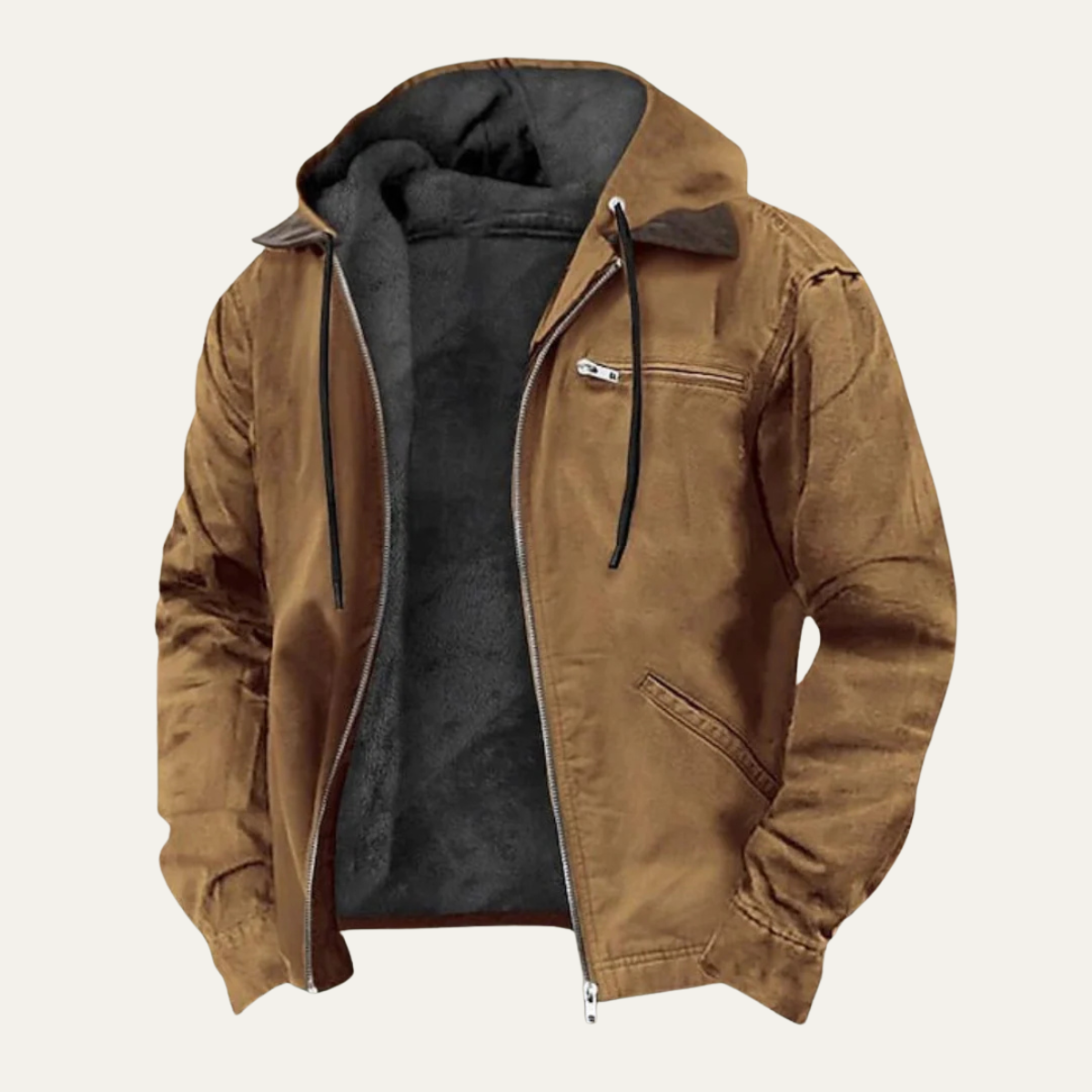 Chaqueta de invierno de hombre con capucha y bolsillos