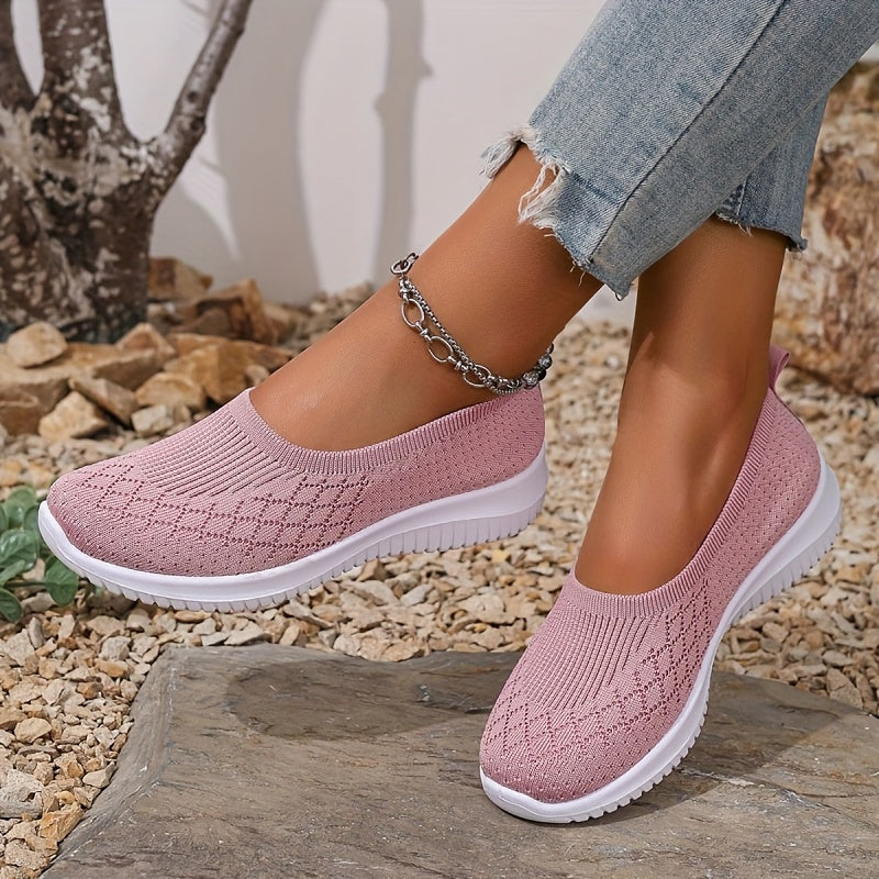 Sneakers slip-on donna con tomaia in maglia e suola profilata