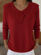 Pull en maille femme à grand col et col V