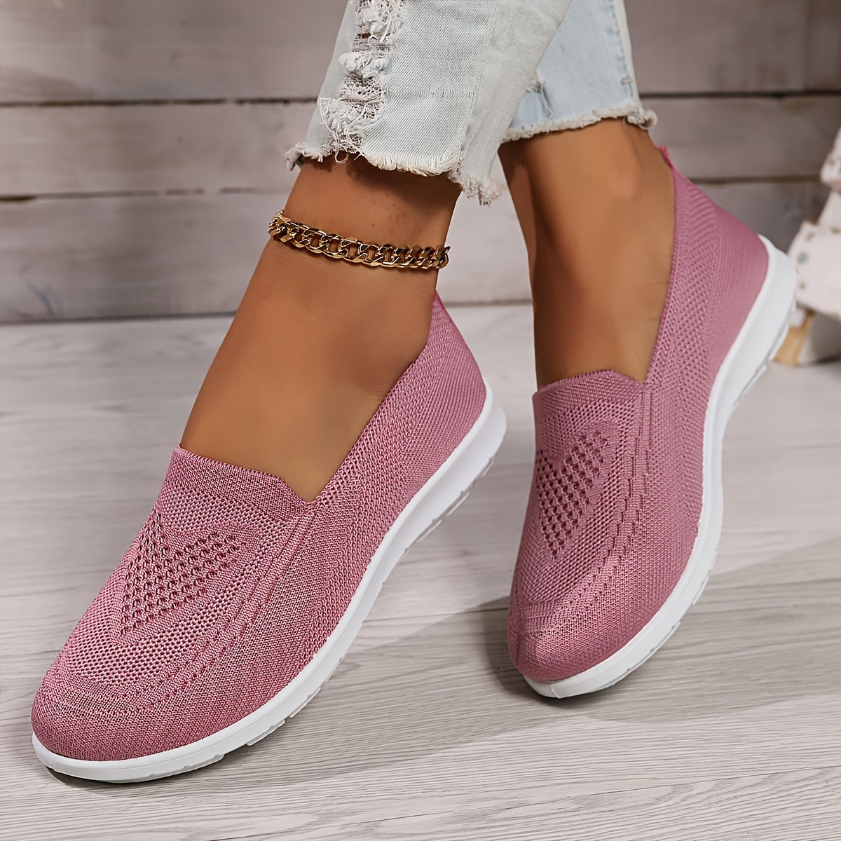 Scarpe donna slip-on sportive con tomaia in maglia