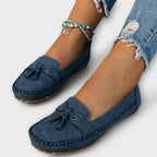 Mocasines loafer de mujer con flecos decorativos