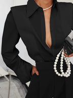Chemise ajustée femme à col classique, boutonnée