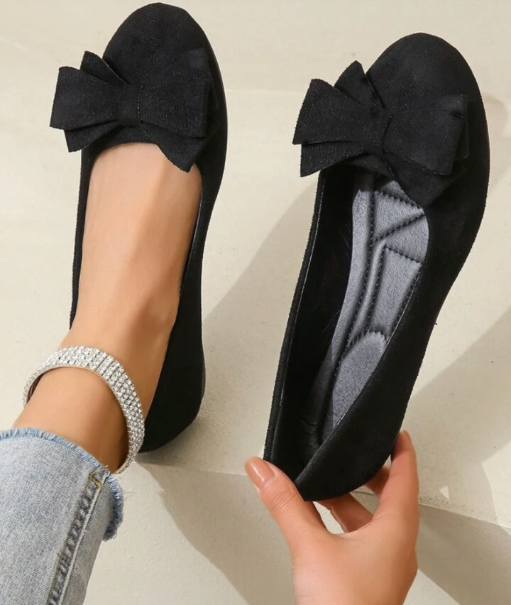 Mocassins femme à nœud et semelle plate