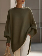 Oversize sweater til damer med rund hals og lange ærmer
