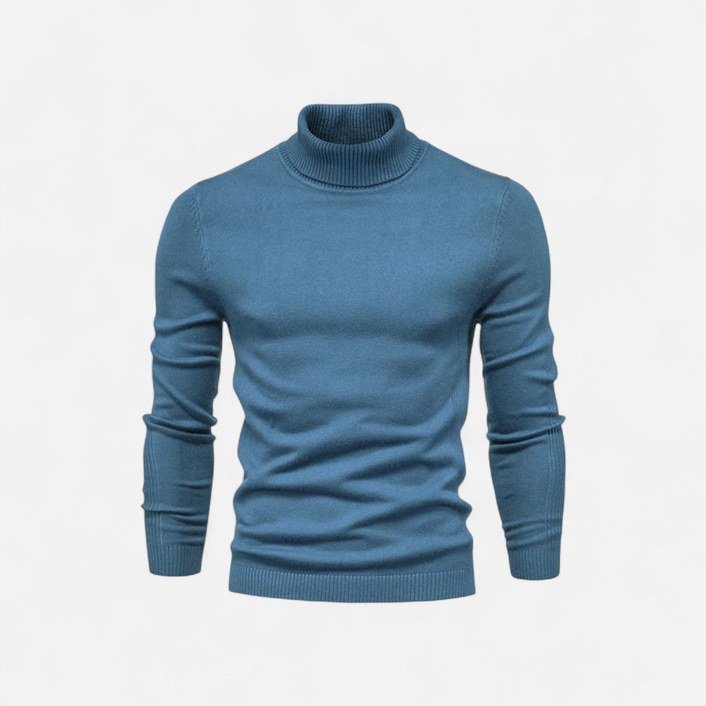 Jersey de hombre ajustado con cuello alto, manga larga