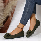 Mocassins femme à nœud et semelle plate
