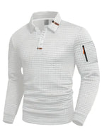 Polo de punto de hombre con textura de manga larga