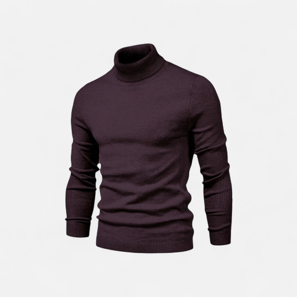 Jersey de hombre ajustado con cuello alto, manga larga