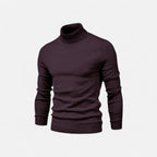 Jersey de hombre ajustado con cuello alto, manga larga