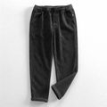 Unisex Corduroy Pants With Elastic Waist, Tapered Legs and Cuffs