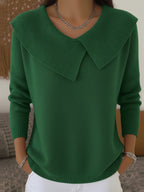 Pull en maille femme à grand col et col V