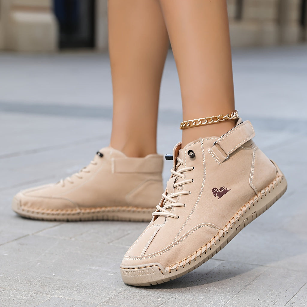 Zapatillas altas unisex con cordones y tira
