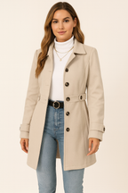 Trench donna con cintura e revers