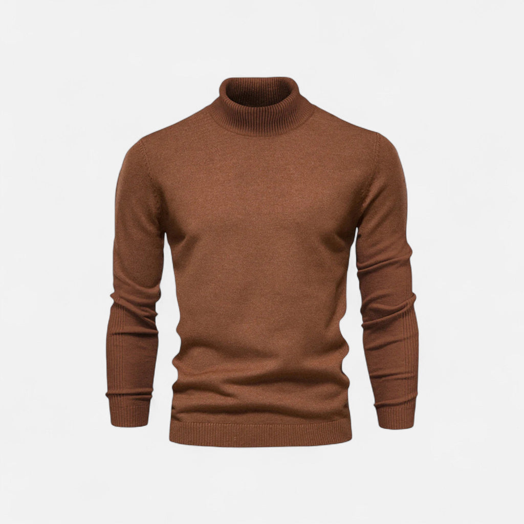 Jersey de hombre ajustado con cuello alto, manga larga