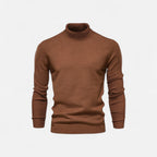 Jersey de hombre ajustado con cuello alto, manga larga