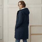 Parka larga impermeable de mujer con capucha