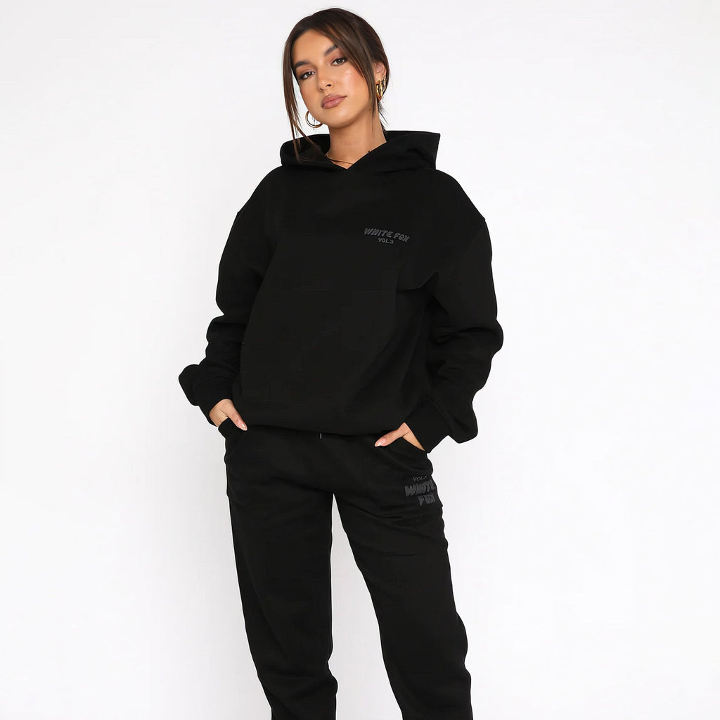 Completo sportivo donna con cappuccio e pantaloni jogger