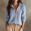 Maglione donna in maglia a collo alto con cerniera