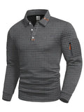 Polo de punto de hombre con textura de manga larga