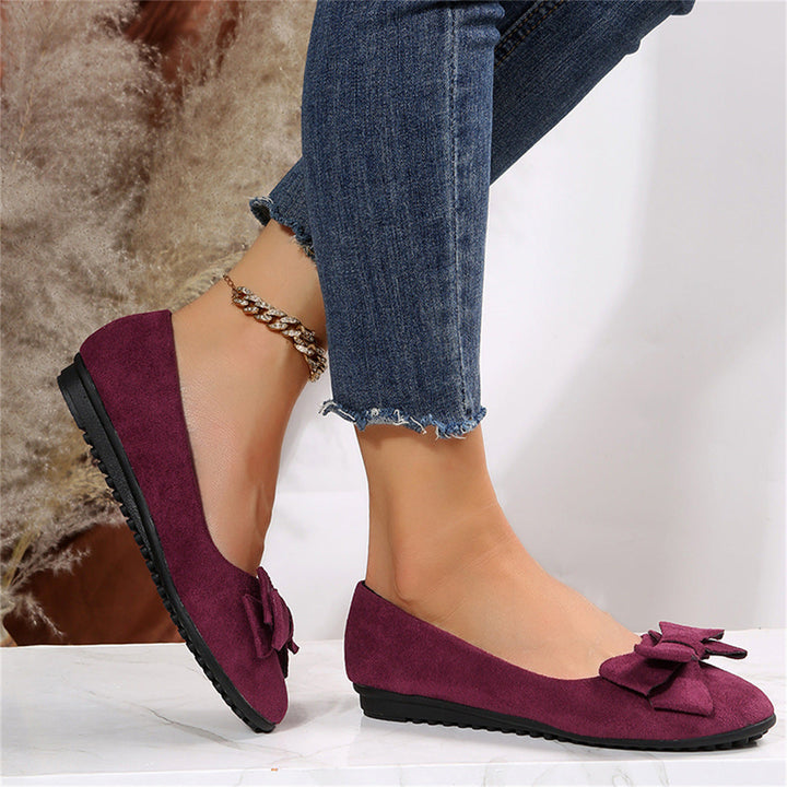 Mocassins femme à nœud et semelle plate