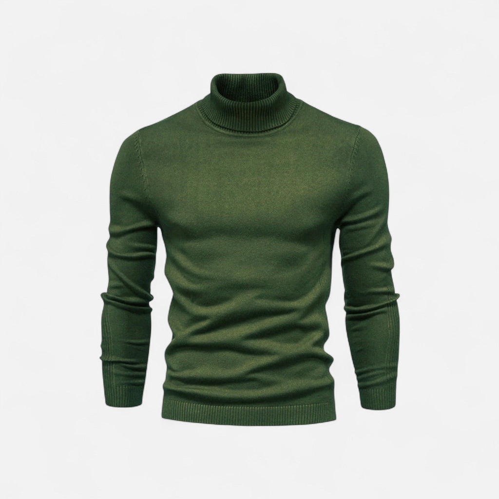 Jersey de hombre ajustado con cuello alto, manga larga