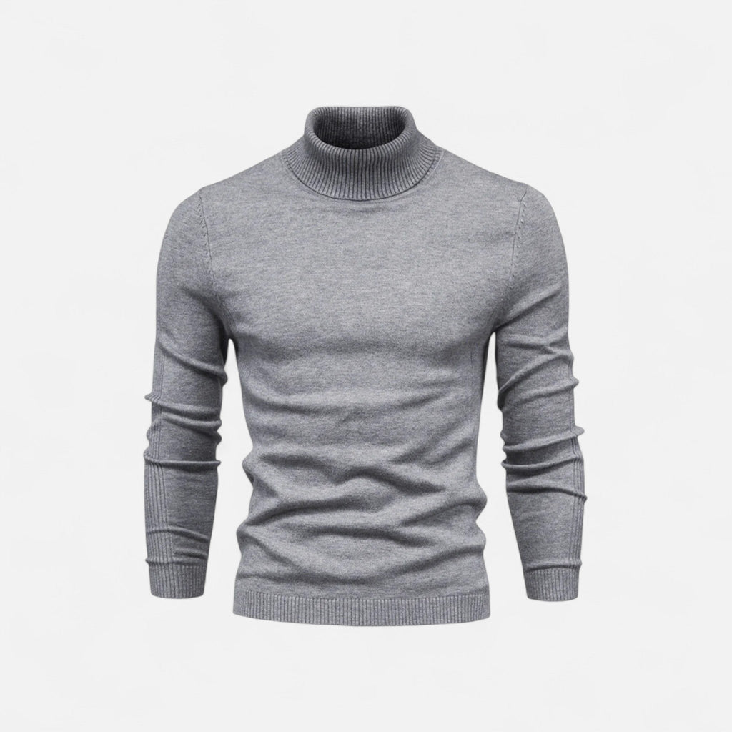 Jersey de hombre ajustado con cuello alto, manga larga