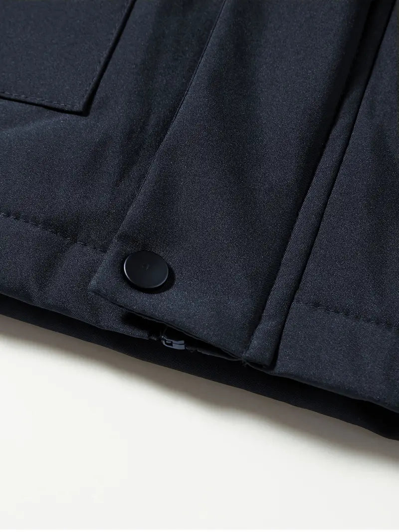 Parka de hombre con capucha, bolsillos y manga larga