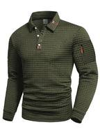 Polo de punto de hombre con textura de manga larga