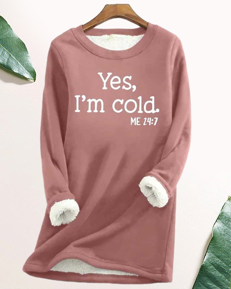 Sweatshirt til damer med teksttryk og rund hals
