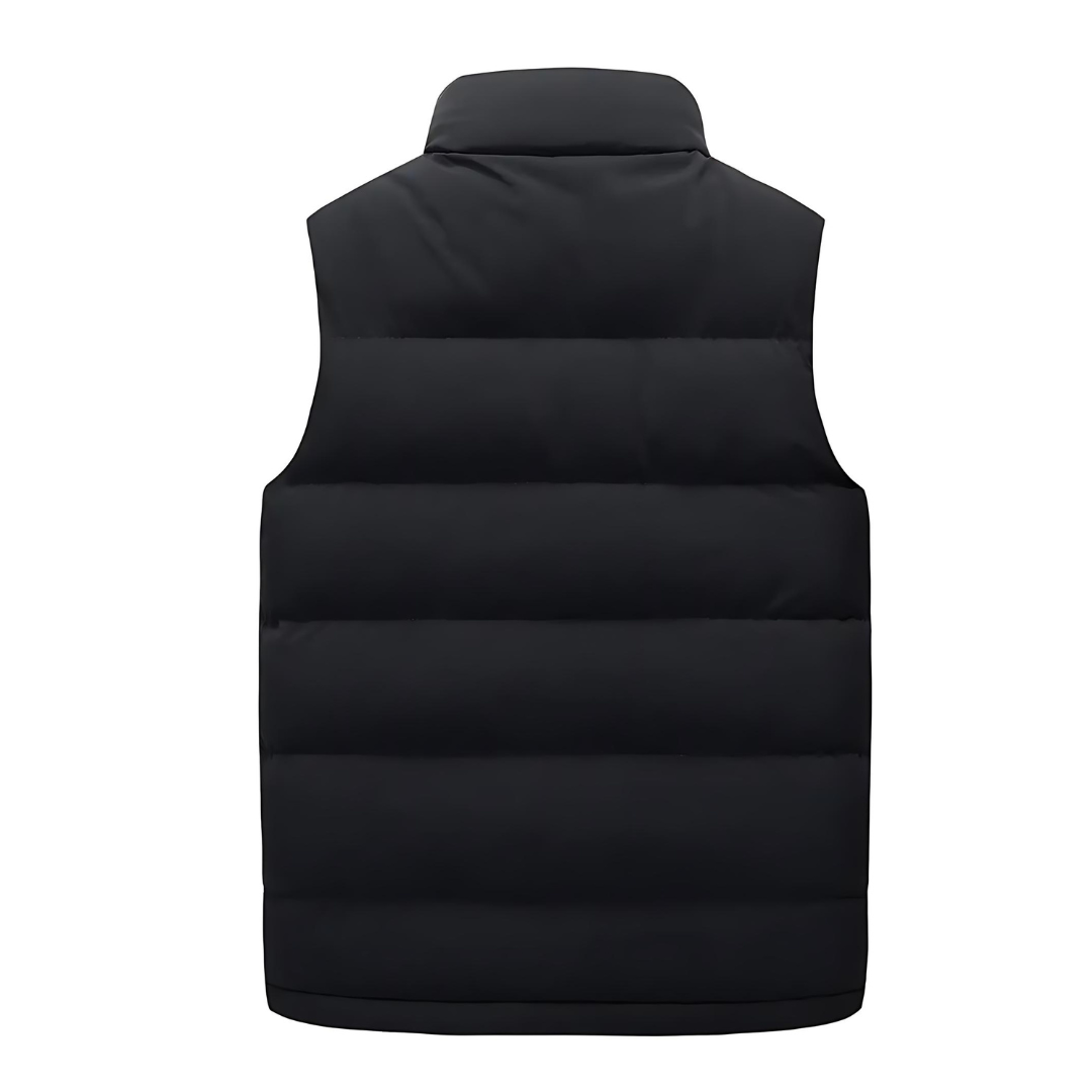Gilet sans manches matelassé homme à col montant et zip