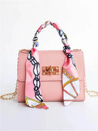 Borsa a bauletto donna con foulard e catena