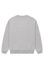 Felpa donna grigia con scollo rotondo e logo