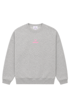Felpa donna grigia con scollo rotondo e logo