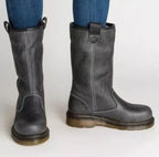 Women's Knee-High Boots With Warm Lining and Low Heel