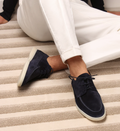Mocasines náuticos de hombre con cordones y punta decorativa