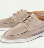 Mocassini uomo con lacci e cuciture decorative