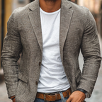 Tætsiddende blazer til mænd med revers og knapper