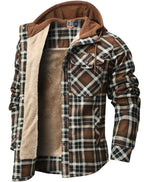 Ternet jakke til mænd med hætte og varmt for