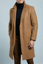 Cappotto uomo invernale classico con revers, lungo