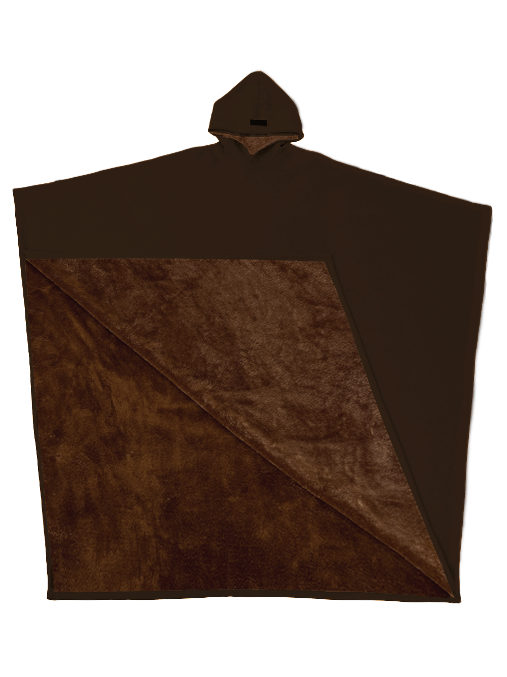 Poncho unisex con cappuccio, taglio ampio, fodera