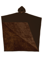 Poncho unisex con cappuccio, taglio ampio, fodera