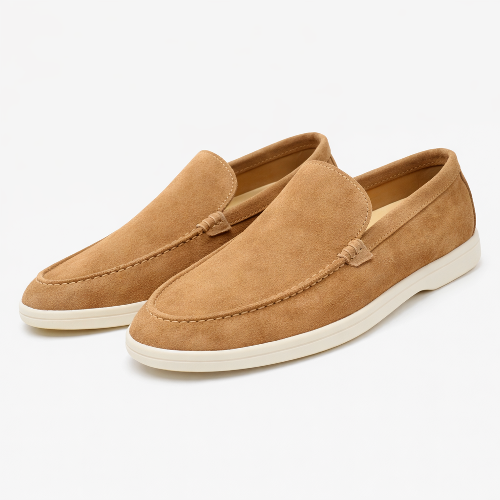 Mocassini unisex slip-on con cuciture e suola piatta