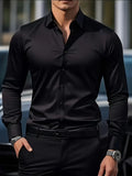 Men's Slim Fit Dress Shirt With Long Sleeves and Button Front