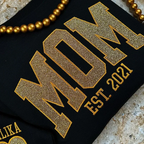 Felpa donna nera con scritta MOM