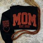 Felpa donna nera con scritta MOM